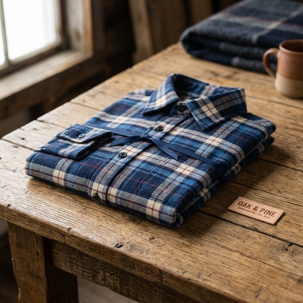 Kemeja Pria Flanel Blue